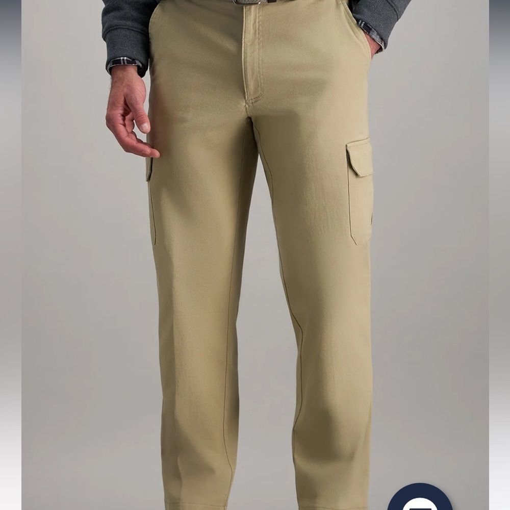Men's Haggar Tan Stretch Cargo Pants Sz 34X30 NWT